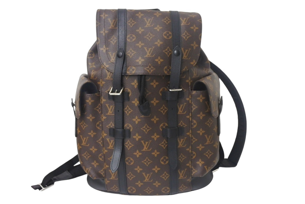 LOUIS VUITTON ルイヴィトン クリストファー MM リュック バックパック M43735 モノグラムマカサー PVC レザー 美品 中古 4c068821