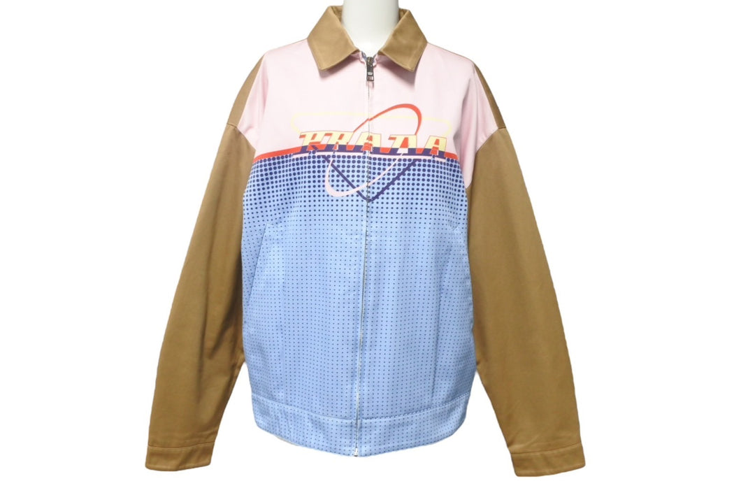 極美品 PRADA プラダ ブルゾン ビッグロゴ プリント ジャケット コットン ジップアップ サイズXS 中古 4c068825