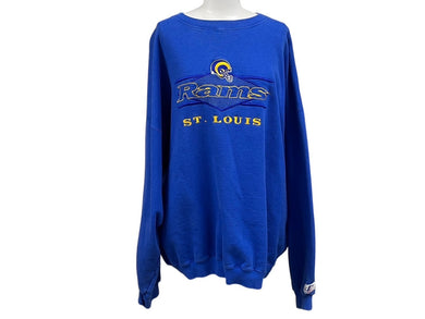 Rams ラムズ スウェット トレーナー ブルー 刺繍ロゴ ヴィンテージサイズXL コットン 美品 中古 4c068857 