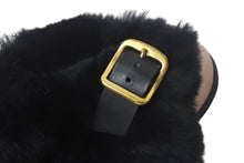 Load image into Gallery viewer, CELINE セリーヌ サンダル サイズ35 ファー ブラック ピンク レザー バイカラー シューズ 靴 良品 中古 4c068894