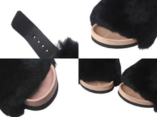 Load image into Gallery viewer, CELINE セリーヌ サンダル サイズ35 ファー ブラック ピンク レザー バイカラー シューズ 靴 良品 中古 4c068894