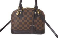 Load image into Gallery viewer, LOUIS VUITTON ルイヴィトン ダミエ エベヌ アルマBB 2WAY ハンドバッグ N41221 ブラウン ショルダー PVC ゴールド金具 美品 中古 4c068897