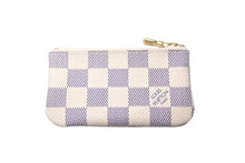 画像をギャラリービューアに読み込む, 新品同様 LOUIS VUITTON ルイヴィトン ポシェット クレ コインケース N62659 ダミエアズールキャンバス ホワイト グレー ゴールド金具 中古 4c068925