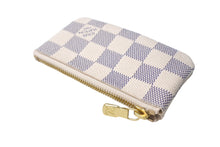 画像をギャラリービューアに読み込む, 新品同様 LOUIS VUITTON ルイヴィトン ポシェット クレ コインケース N62659 ダミエアズールキャンバス ホワイト グレー ゴールド金具 中古 4c068925