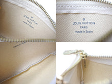 画像をギャラリービューアに読み込む, 新品同様 LOUIS VUITTON ルイヴィトン ポシェット クレ コインケース N62659 ダミエアズールキャンバス ホワイト グレー ゴールド金具 中古 4c068925