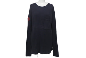 CHROME HEARTS クロムハーツ 長袖サーマルＴシャツ サイズXS 90年代 ダガー FUCK YOU 刺繍 ネイビー レッド コットン 美品 中古 4c068935