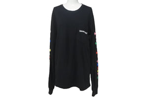 CHROME HEARTS クロムハーツ 長袖Ｔシャツ マルチセメタリークロス プリント 20SS ブラック マルチカラー M 美品 中古 4c068938
