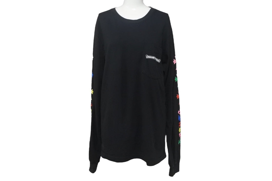 CHROME HEARTS クロムハーツ 長袖Ｔシャツ マルチセメタリークロス プリント 20SS ブラック マルチカラー M 美品 中古 4c068938