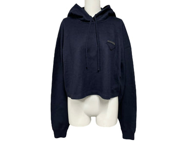 極美品 PRADA プラダ パーカー カシミヤ混 現行 2021年製 NFCタグ 三角ロゴ ブラック 39533 S212 1ZCF 中古 4c068939