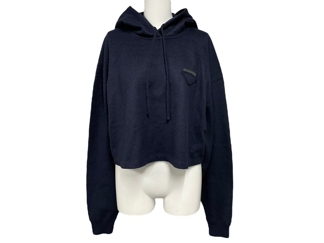 極美品 PRADA プラダ パーカー カシミヤ混 現行 2021年製 NFCタグ 三角ロゴ ブラック 39533 S212 1ZCF 中古 4c068939
