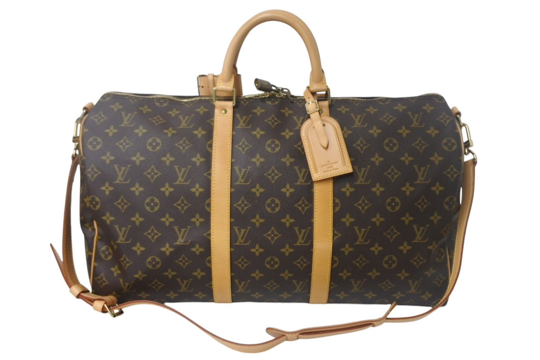 LOUIS VUITTON ルイヴィトン キーポル バンドリエール50 ボストンバッグ M41416 モノグラム PVC レザー ブラウン 美品 中古 4c068962