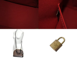 極美品 LOUIS VUITTON ルイヴィトン アルマBB 2WAY ハンドバッグ N41221 ダミエ エベヌ ブラウン ショルダー PVC レザー 中古 4c068965