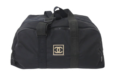 CHANEL シャネル ボストンバッグ 旅行バッグ A19976 スポーツライン ココマーク 7番台 2002年 ナイロン ブラック 美品 中古 4c068969