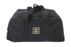 CHANEL シャネル ボストンバッグ 旅行バッグ A19976 スポーツライン ココマーク 7番台 2002年 ナイロン ブラック 美品 中古 4c068969