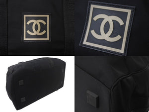 CHANEL シャネル ボストンバッグ 旅行バッグ A19976 スポーツライン ココマーク 7番台 2002年 ナイロン ブラック 美品 中古 4c068969