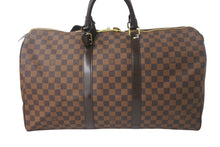 Load image into Gallery viewer, 極美品 LOUIS VUITTON ルイ ヴィトン キーポル50 ボストンバッグ N41427 ダミエキャンバス ブラウン ゴールド金具 中古 4c068971