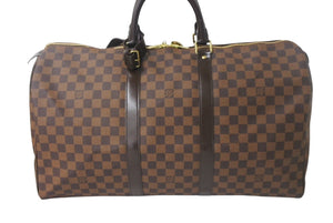 極美品 LOUIS VUITTON ルイ ヴィトン キーポル50 ボストンバッグ N41427 ダミエキャンバス ブラウン ゴールド金具 中古 4c068971