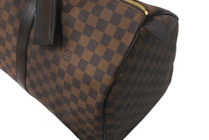 極美品 LOUIS VUITTON ルイ ヴィトン キーポル50 ボストンバッグ N41427 ダミエキャンバス ブラウン ゴールド金具 中古 4c068971