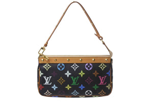極美品 LOUIS VUITTON ルイヴィトン ポシェットアクセソワール アクセサリーポーチ M92648 モノグラム マルチカラー ブラック 中古 4c068976