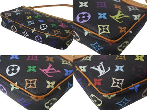 極美品 LOUIS VUITTON ルイヴィトン ポシェットアクセソワール アクセサリーポーチ M92648 モノグラム マルチカラー ブラック 中古 4c068976