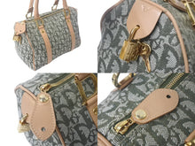 Load image into Gallery viewer, Christian Dior クリスチャンディオール ハンドバッグ トロッター コトンキャンバス グリーン ベージュ 美品 中古 4c068983