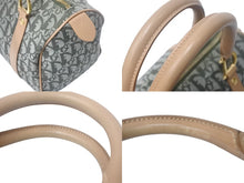 Load image into Gallery viewer, Christian Dior クリスチャンディオール ハンドバッグ トロッター コトンキャンバス グリーン ベージュ 美品 中古 4c068983