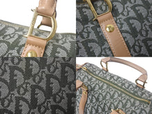 Load image into Gallery viewer, Christian Dior クリスチャンディオール ハンドバッグ トロッター コトンキャンバス グリーン ベージュ 美品 中古 4c068983