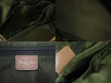 Load image into Gallery viewer, Christian Dior クリスチャンディオール ハンドバッグ トロッター コトンキャンバス グリーン ベージュ 美品 中古 4c068983