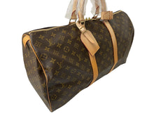 Load image into Gallery viewer, 極美品 LOUIS VUITTON ルイ ヴィトン モノグラム キーポル50 ボストンバッグ M41426 PVC ブラウン 中古 4c068984