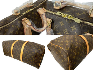 極美品 LOUIS VUITTON ルイ ヴィトン モノグラム キーポル50 ボストンバッグ M41426 PVC ブラウン 中古 4c068984