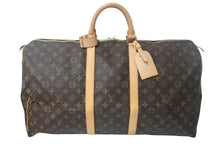 Load image into Gallery viewer, 極美品 LOUIS VUITTON ルイヴィトン キーポル55 ボストンバッグ M41424 モノグラム PVC レザー ブラウン 中古 4c068985