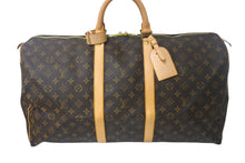Load image into Gallery viewer, 極美品 LOUIS VUITTON ルイヴィトン キーポル55 ボストンバッグ M41424 モノグラム PVC レザー ブラウン 中古 4c068985