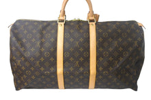 Load image into Gallery viewer, 極美品 LOUIS VUITTON ルイヴィトン キーポル55 ボストンバッグ M41424 モノグラム PVC レザー ブラウン 中古 4c068985