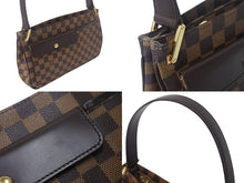 画像をギャラリービューアに読み込む, 極美品 LOUIS VUITTON ルイヴィトン オーバーニュ ワンショルダーバッグ N51129 ダミエエベヌ ブラウン ゴールド金具 中古 4c069000