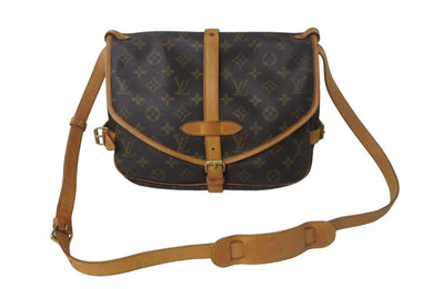 LOUIS VUITTON ルイ ヴィトン モノグラム ソミュール30 ショルダーバッグ M42256 PVC ブラウン 美品 中古 4c069010