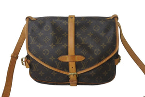 LOUIS VUITTON ルイ ヴィトン モノグラム ソミュール30 ショルダーバッグ M42256 PVC ブラウン 美品 中古 4c069010