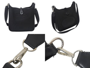 HERMES エルメス エヴリン1PM ショルダーバッグ ブラック トワルアッシュ ヴォースイフト ☐H刻印 シルバー金具 美品 中古 4c069015