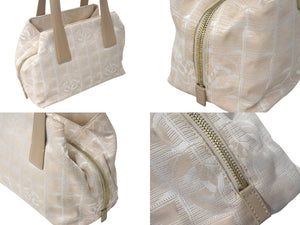 CHANEL シャネル ニュートラベルライン ハンドバッグ ココマーク 9番台 キャンバス レザー ベージュ ゴールド金具 美品 中古 4c069018