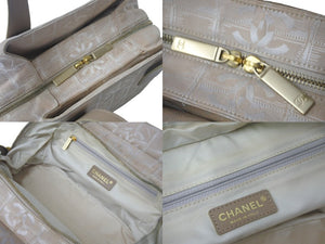 CHANEL シャネル ニュートラベルライン ハンドバッグ ココマーク 9番台 キャンバス レザー ベージュ ゴールド金具 美品 中古 4c069018