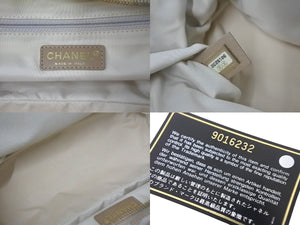 CHANEL シャネル ニュートラベルライン ハンドバッグ ココマーク 9番台 キャンバス レザー ベージュ ゴールド金具 美品 中古 4c069018