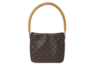 LOUIS VUITTON ルイヴィトン ルーピングMM ハンドバッグ M51146 モノグラム ゴールド金具 ブラウン 美品 中古 4c069020