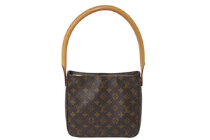 LOUIS VUITTON ルイヴィトン ルーピングMM ハンドバッグ M51146 モノグラム ゴールド金具 ブラウン 美品 中古 4c069020