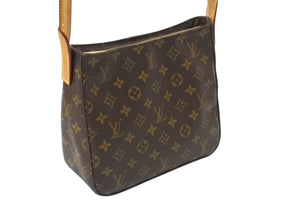 LOUIS VUITTON ルイヴィトン ルーピングMM ハンドバッグ M51146 モノグラム ゴールド金具 ブラウン 美品 中古 4c069020