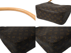 LOUIS VUITTON ルイヴィトン ルーピングMM ハンドバッグ M51146 モノグラム ゴールド金具 ブラウン 美品 中古 4c069020