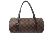 Load image into Gallery viewer, LOUIS VUITTON ルイヴィトン パピヨンPM 26 ハンドバック ダミエ N51304 筒型 ドラム型 エベヌ ブラウン 美品 中古 4c069026