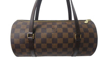 Load image into Gallery viewer, LOUIS VUITTON ルイヴィトン パピヨンPM 26 ハンドバック ダミエ N51304 筒型 ドラム型 エベヌ ブラウン 美品 中古 4c069026