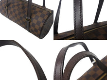 Load image into Gallery viewer, LOUIS VUITTON ルイヴィトン パピヨンPM 26 ハンドバック ダミエ N51304 筒型 ドラム型 エベヌ ブラウン 美品 中古 4c069026