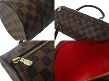Load image into Gallery viewer, LOUIS VUITTON ルイヴィトン パピヨンPM 26 ハンドバック ダミエ N51304 筒型 ドラム型 エベヌ ブラウン 美品 中古 4c069026