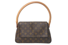 Load image into Gallery viewer, LOUIS VUITTON ルイ ヴィトン モノグラム ミニルーピング ショルダーバッグ M51147 PVC レザー ブラウン 美品 中古 4c069034