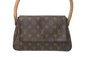 LOUIS VUITTON ルイ ヴィトン モノグラム ミニルーピング ショルダーバッグ M51147 PVC レザー ブラウン 美品 中古 4c069034